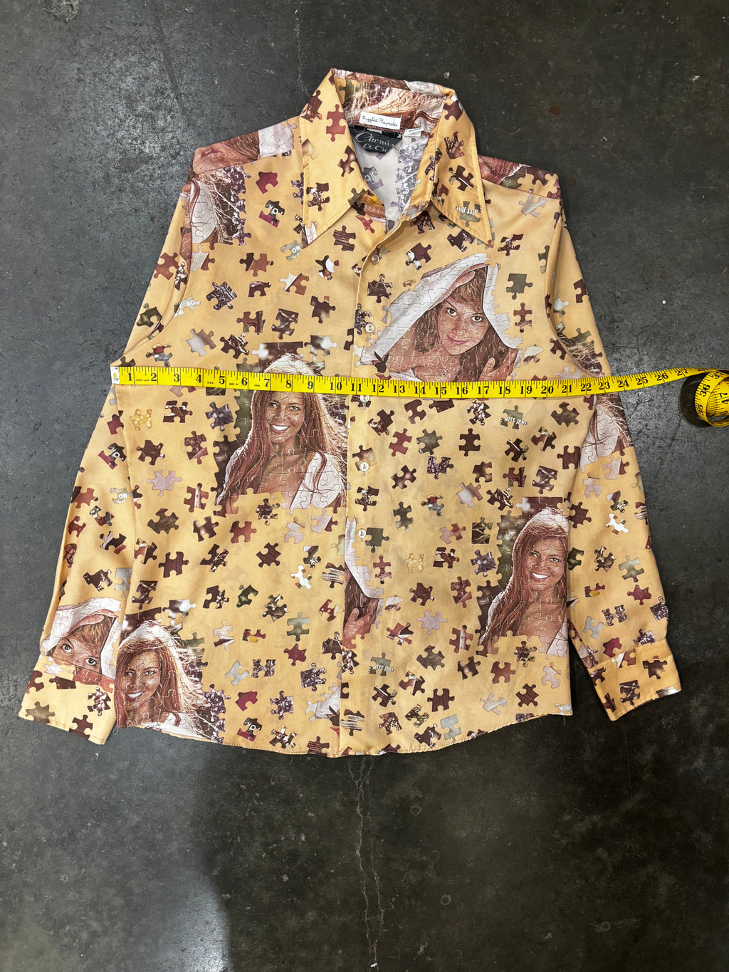 Vintage 1970s PLAYBOY Disco Button-Up Sz L