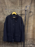 BARBOUR 'Bedale' Navy Blue Wool Zip-Up Jacket Sz. M