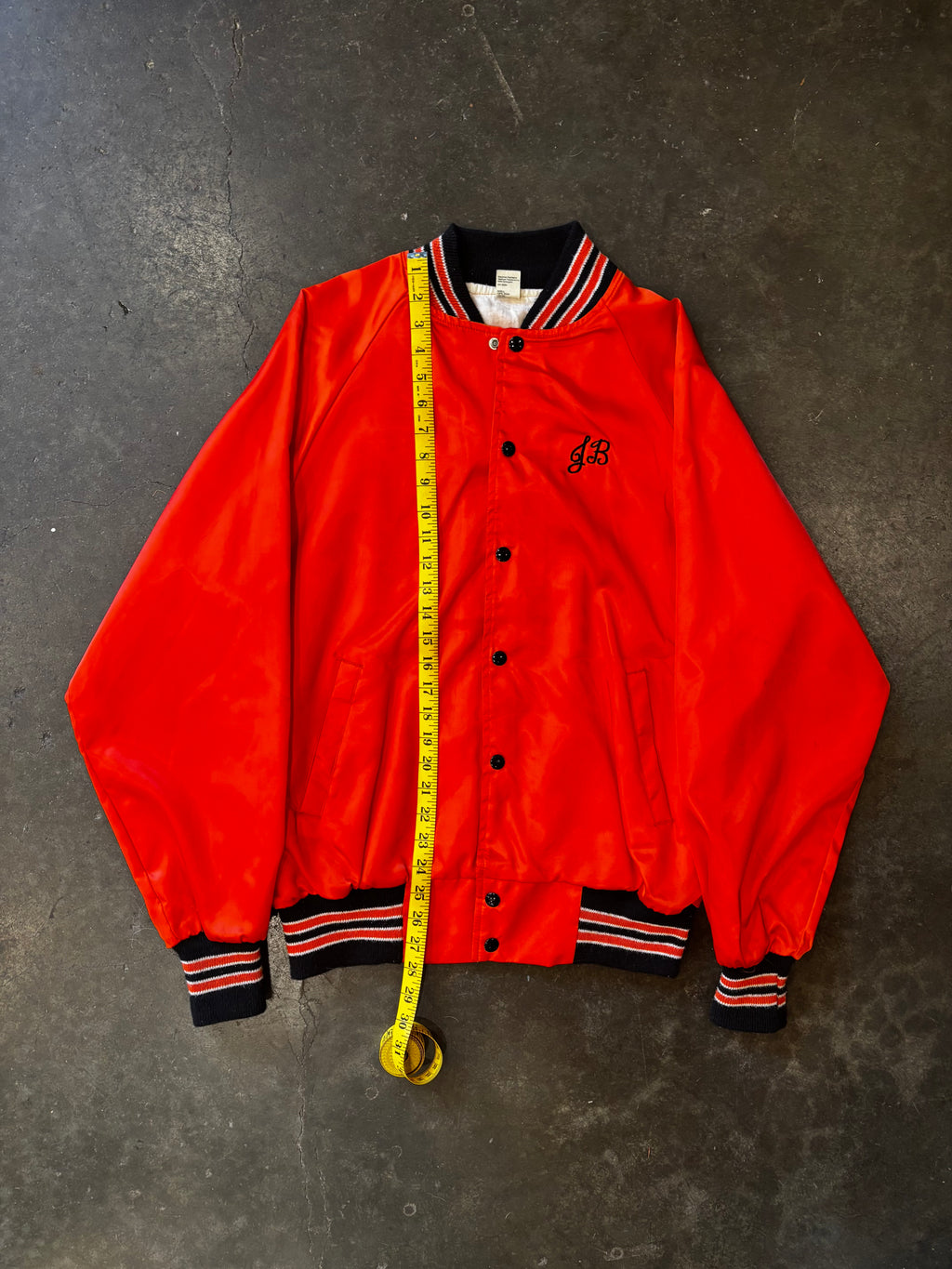Vintage 1980s KIRO SPORTS TV Orange Satin Chain Stitched Coaches Jacket Sz. L