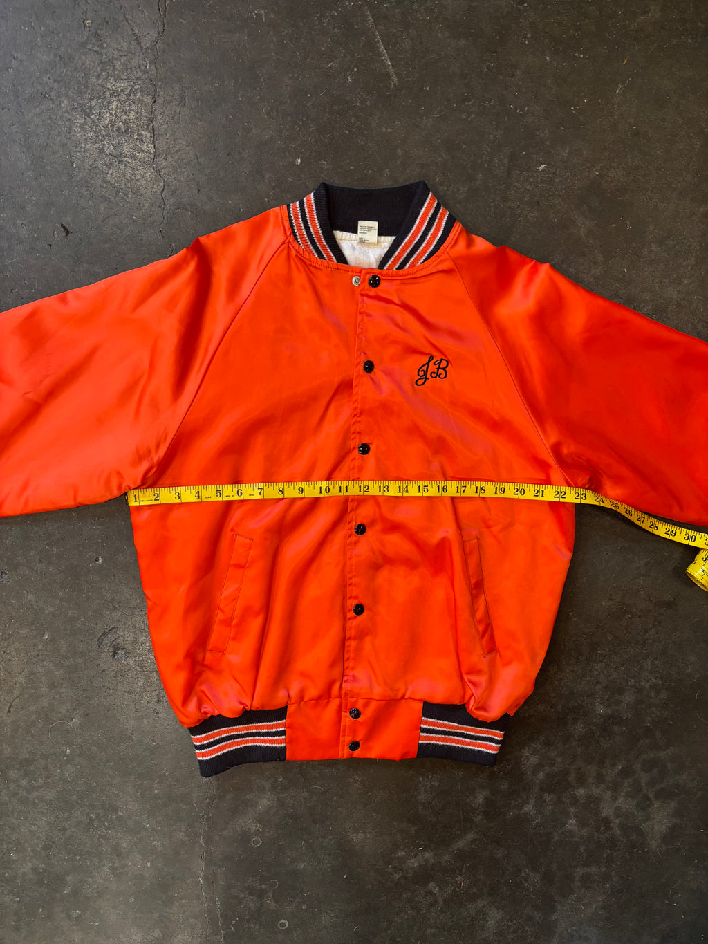 Vintage 1980s KIRO SPORTS TV Orange Satin Chain Stitched Coaches Jacket Sz. L